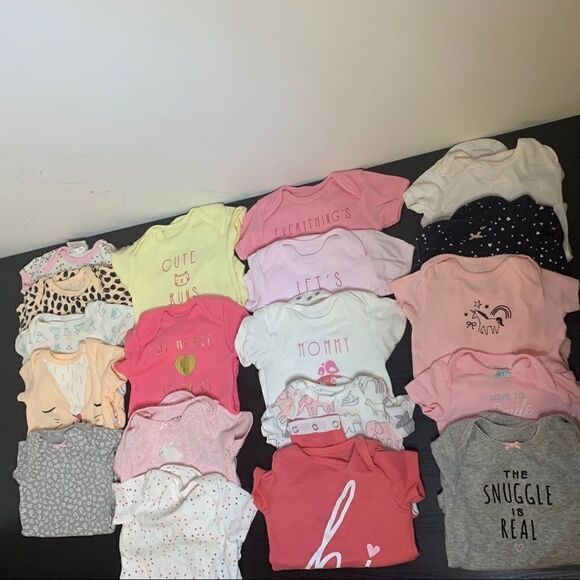 Other - Lot of 19 baby girl short sleeve bodysuits